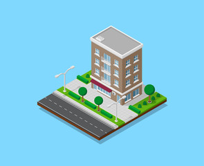 Obraz premium Isometric appartment house