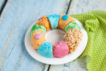 Assorted multi color donut