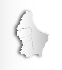 Obraz premium Map of Luxembourg with lakes and rivers.