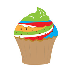 Isolated cupcake illustration