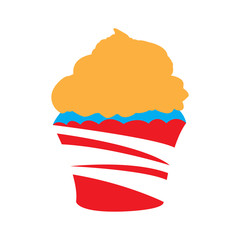 Isolated cupcake illustration