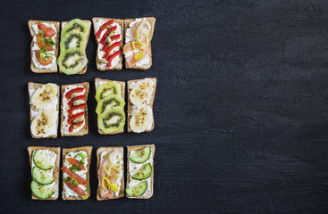 set of healthy foods