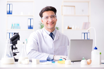 Food scientist testing new stuff in the lab