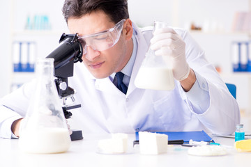 Food scientist testing new stuff in the lab