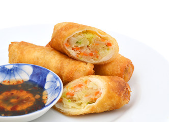homemade egg rolls, vegetarian food