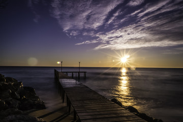 A sunset over the sea
