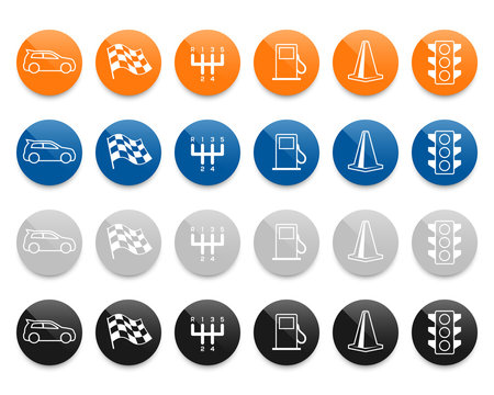 Automotive line vector icons set