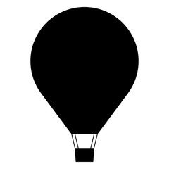 Hot air balloon icon, minimal flat style symbol