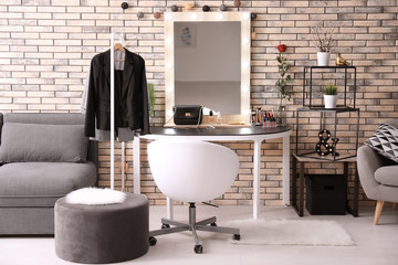 Interior of modern makeup room