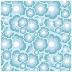 Seamless blue floral pattern stock vector illustration, design element for print, for web