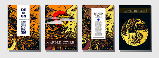 Modern Magazine Cover Template. Business Invitation, Cool Marble Product Design. Nice Japanese Liquid Paint Corporate Identity. Luxury VIP Gift Certicifate Presentation Magazine Cover Design.