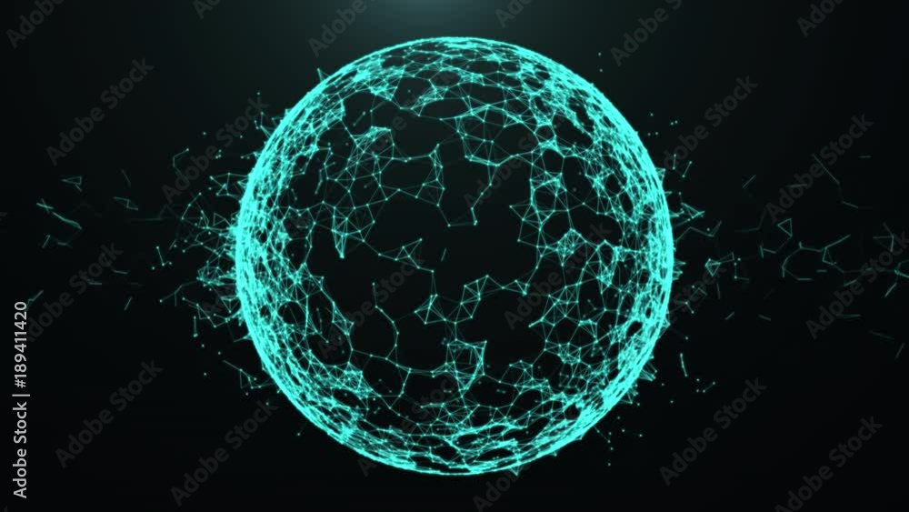 Poster global network connection in digital cyberspace. financial or social abstract background animation h