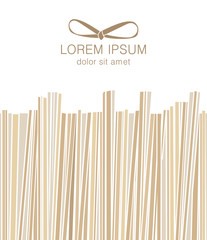 Abstract graphic template from beige stripes. Can be used in food design. It looks like pasta macaroni. Or for another associative design. Packing for pasta.
