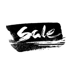 Sale lettering brush black label on white background