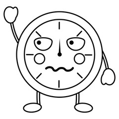 angry clock kawaii icon image vector illustration design 