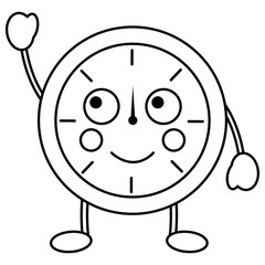 happy clock kawaii icon image vector illustration design 