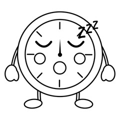 clock sleeping kawaii icon image vector illustration design 