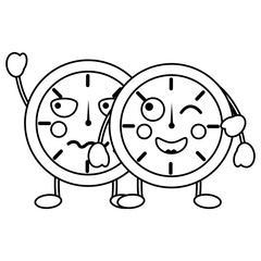 clocks kawaii icon image vector illustration design 