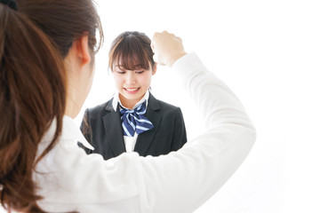 先生に怒られる生徒