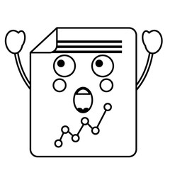 suprised graph chart kawaii icon image vector illustration design 