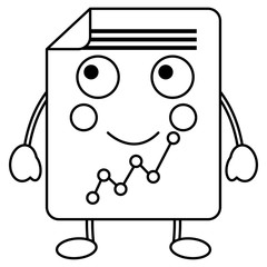 happy graph chart kawaii icon image vector illustration design 