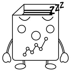 graph chart sleeping kawaii icon image vector illustration design 