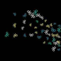 Festive Background with Colorful Bows. Cute Pattern for Postcard, Print, Banner or Poster. Small Pretty Bows For Party Decoration, Wedding, Birthday or Anniversary Invitation. Vector