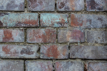 Wall of a dilapidated brick.