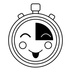 happy chronometer kawaii icon image vector iilustration design 
