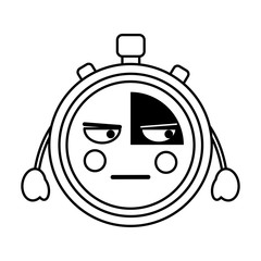angry chronometer kawaii icon image vector iilustration design 
