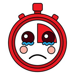 sad chronometer kawaii icon image vector illustration design 