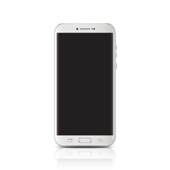 Modern realistic white smartphone. Smartphone with edge side style, 3d Vector illustration of cell phone.