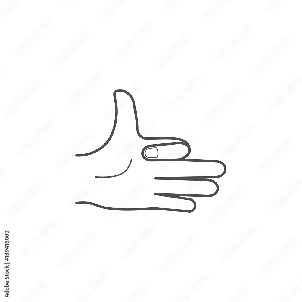Poster hand sign concealed index finger icon. Hands sign elements concept and web apps. Thin line  icon for website design and development, app development. Premium icon