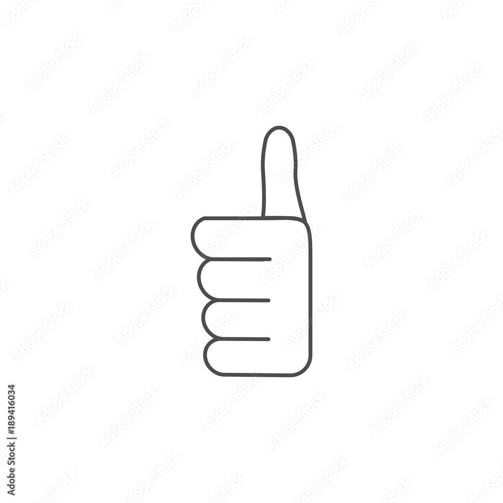 Poster hand sign all perfectly icon. hands sign elements concept and web apps. thin line icon for website d