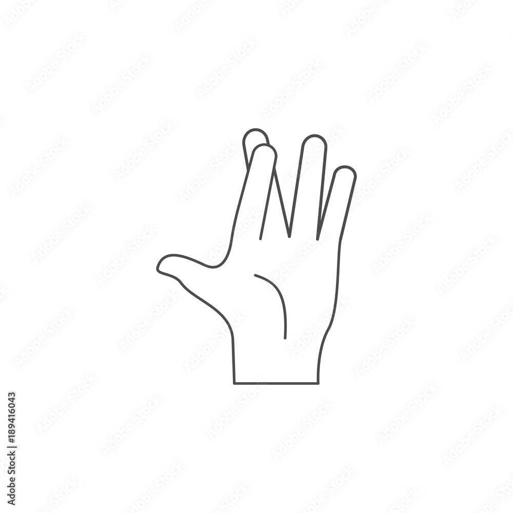 Aufkleber hand sign twisted two fingers icon. hands sign elements concept and web apps. thin line icon for web