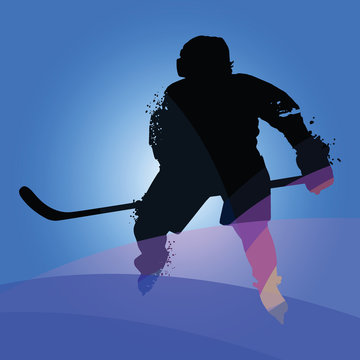 Silhouette of hockey player