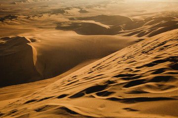 Huacachina desert in Ica Region, Dunes southwestern Peru