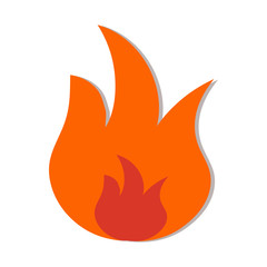Fire or Flame icon or symbol. Vector illustration of a isolated fire or campfire.