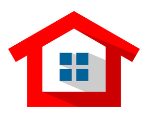 red residence residential home house housing image vector icon logo