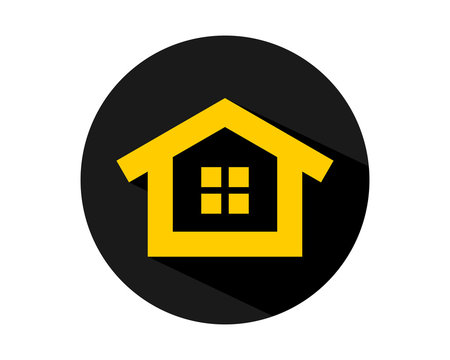 black circle residence residential home house housing image vector icon logo