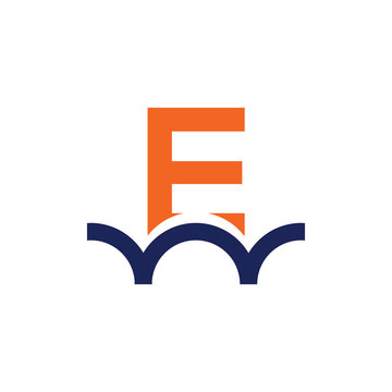 E letter bridge logo design