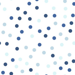 Colorful polka dots seamless pattern on black 23 background. Beautiful classic colorful polka dots textile pattern. Seamless scattered confetti fall chaotic decor. Abstract vector illustration.