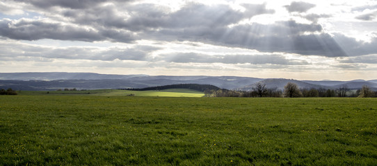 Cloudscape and sunlight with beautiful horizon
