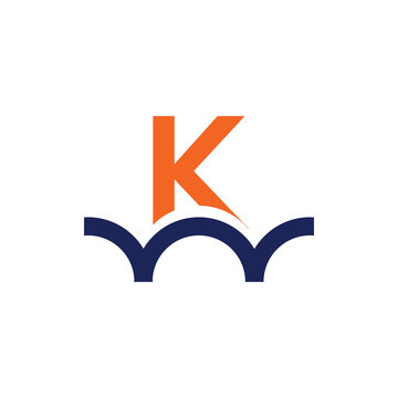 K letter bridge logo design