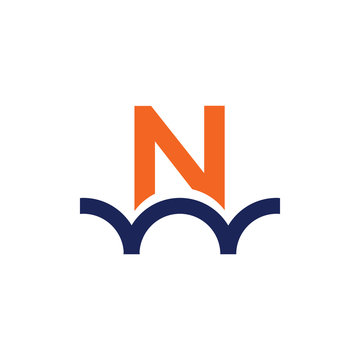 N letter bridge logo design
