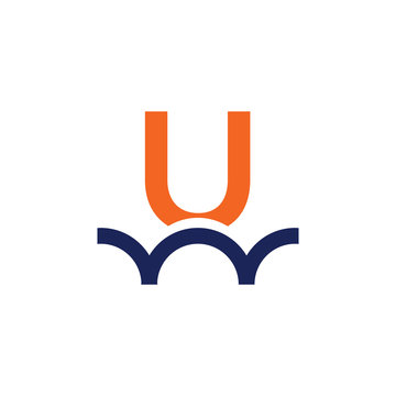 U letter bridge logo design