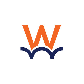  W letter bridge logo design