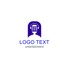 microphone icon and logo symbol for singer musician and dj and mc