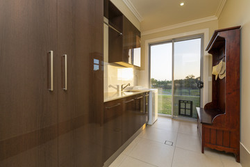 Stylish empty laundry room