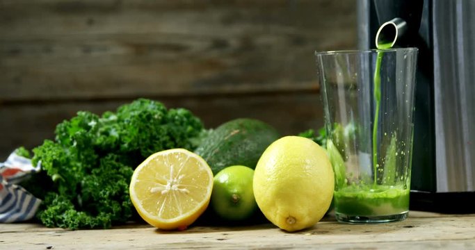 Juice being grind in juicer 